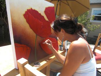 Micqaela painting poppies